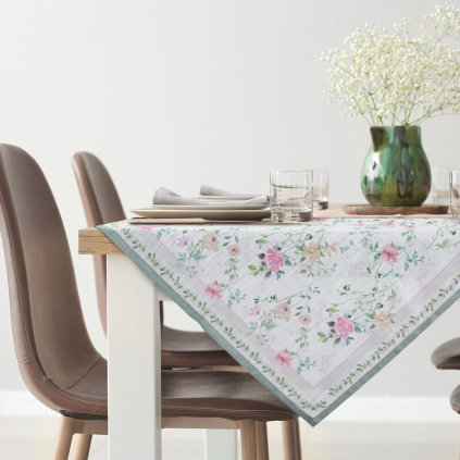 Obrus SUMMER 7 | prírodná/zelená 90 x 90 cm