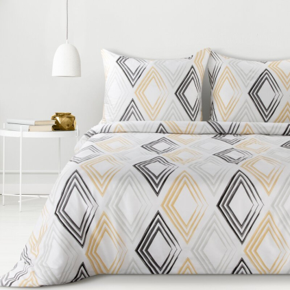 Obliečky na dvojlôžko SPRING 35 | biela/čierna 220 x 200 cm