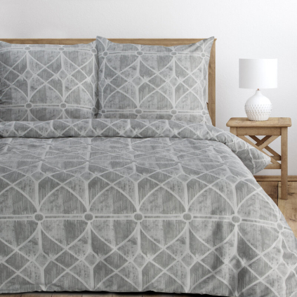 Obliečky na dvojlôžko SPRING 55 | sivá/biela 160 x 200 cm
