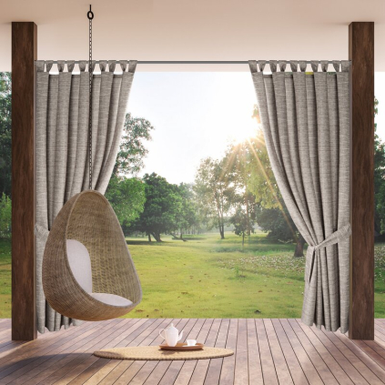 Záves na terasu GARDEN 10 PU | hnedá/krémová 155 x 240 cm