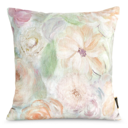 Obliečka na vankúš LEN 50 | béžová/zelená 45 x 45 cm