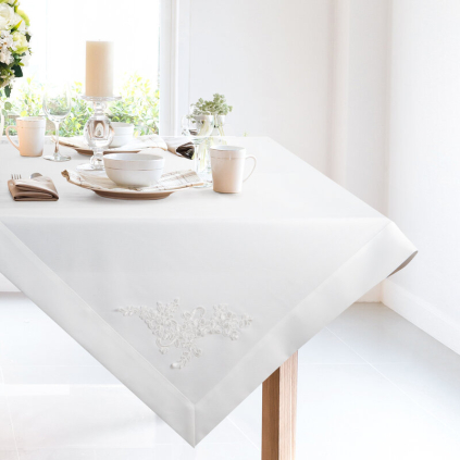 Obrus BARI | biela 85 x 85 cm