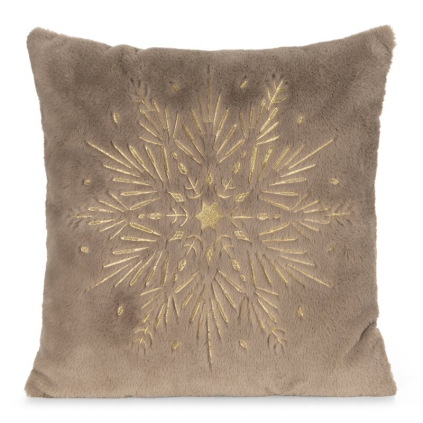 Vianočná obliečka na vankúš 119 A | svetlohnedá 45 x 45 cm