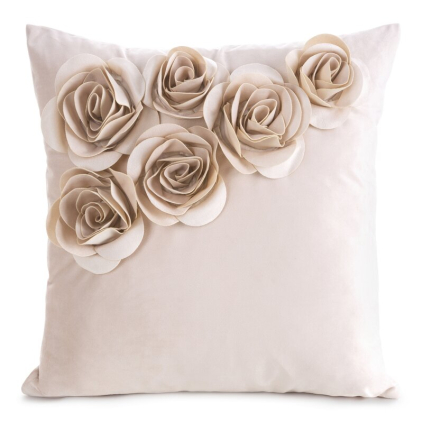 Obliečka na vankúš FLORES 1 | púdrovoružová 45 x 45 cm