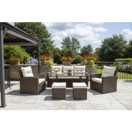 FLORENS zahradny set hnedy kvalitny na terase