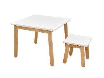 detsky set stol & stolicka woody biela