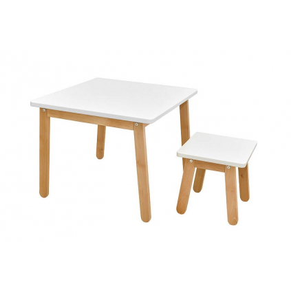 detsky set stol & stolicka woody v bielom dizajne