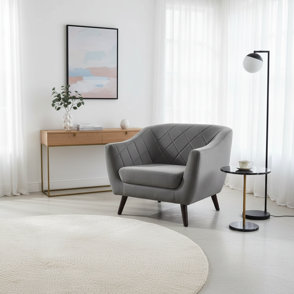 Signal Kreslo MOLLY VELVET 1 | sivá