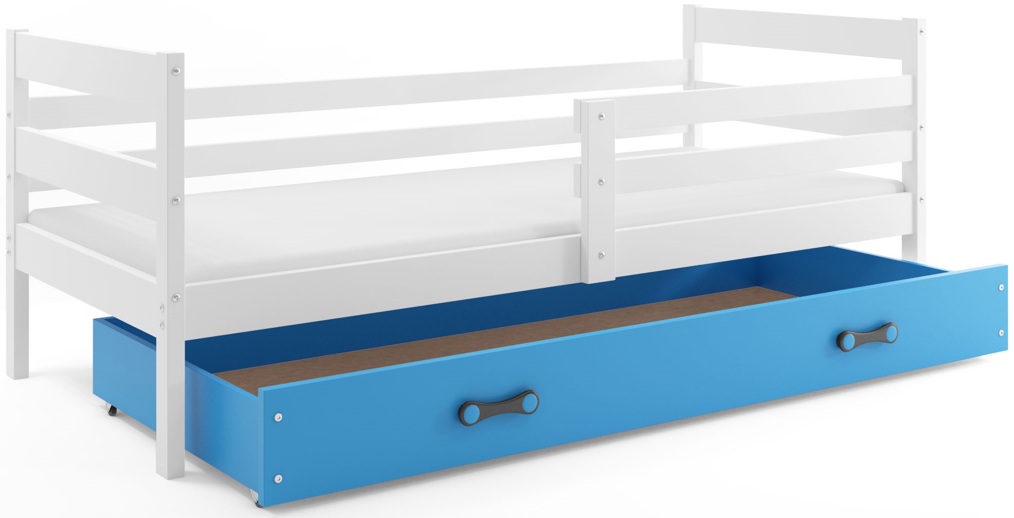 E-shop BMS Detská jednolôžková posteľ ERYK | biela Farba: biela / modrá, Rozmer.: 190 x 80 cm