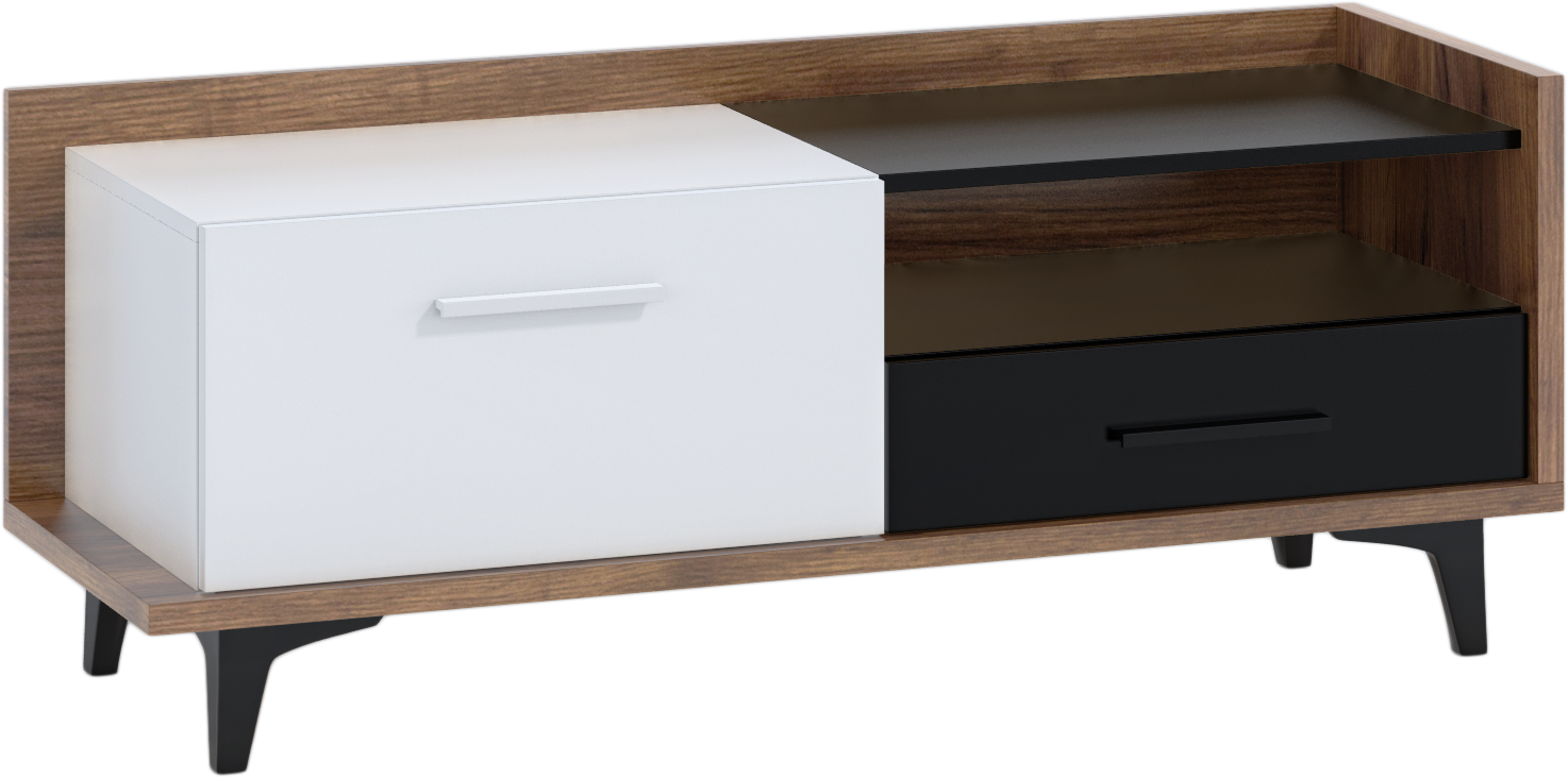 ArtCross TV stolík BOX-08 Farba: craft tobaco / biela / čierna 