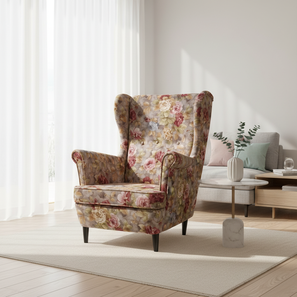 Signal Kreslo LORD | kvety sivá