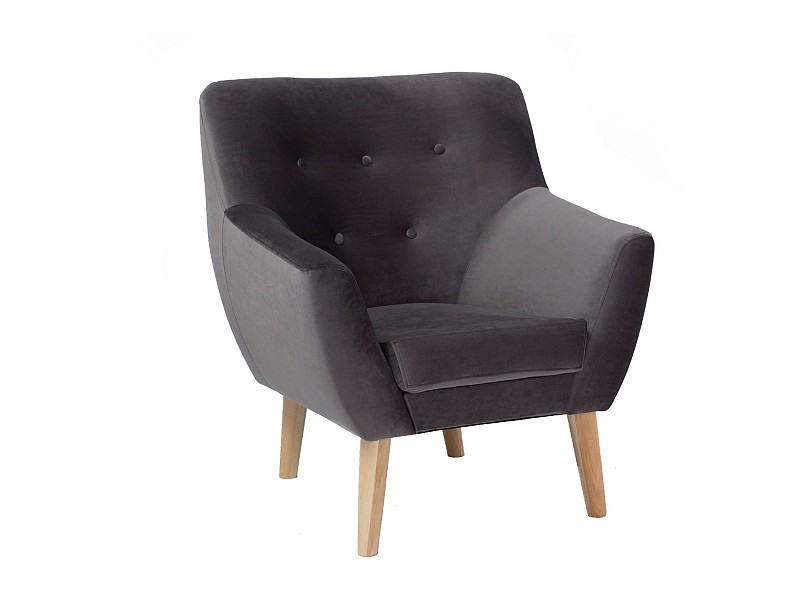 Signal Kreslo NORDIC 1 VELVET | sivá