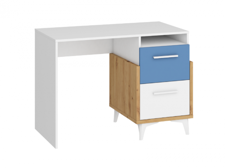 WIP Písací stôl HEY-03 |105 Farba: Dub artisan/biela/modrá