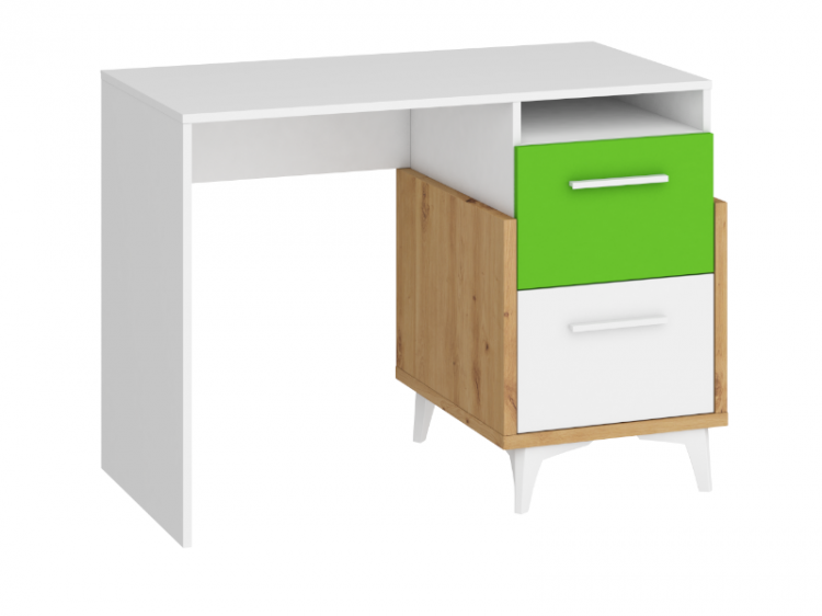 ArtCross Písací stôl HEY-03 |105 Farba: Dub artisan/biela/zelená
