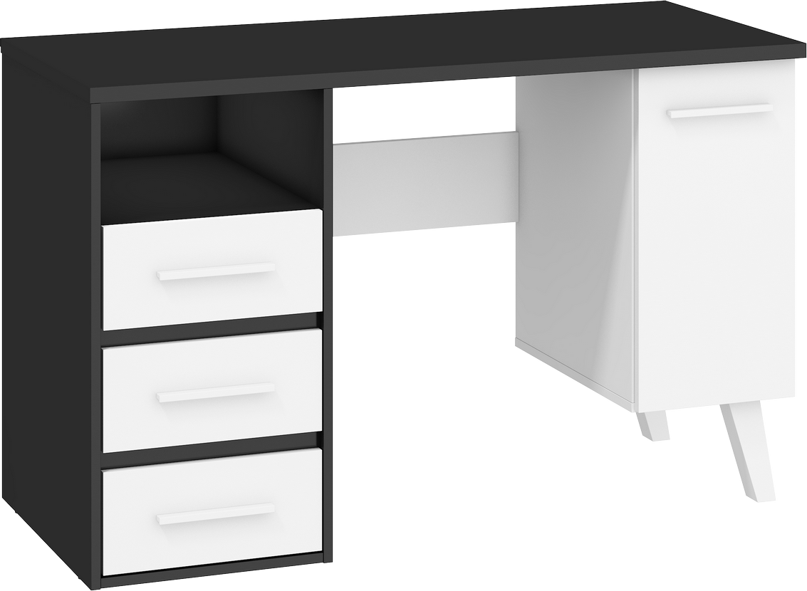 WIP PC stôl NORDIS-01 | 1D1S Farba: Čierna/biela