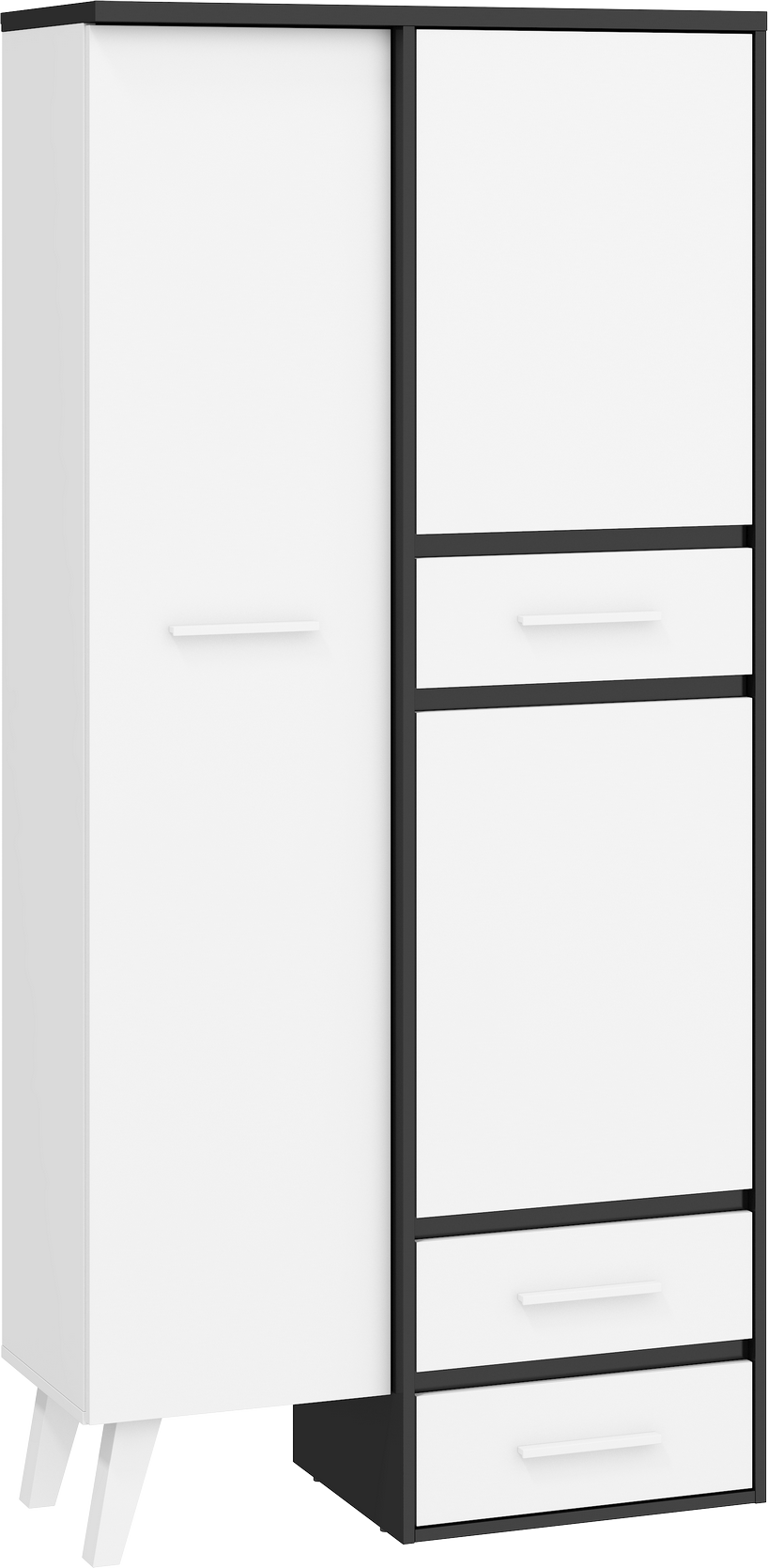 E-shop ArtCross Skriňa NORDIS-15 | 2D2S Farba: Čierna/biela
