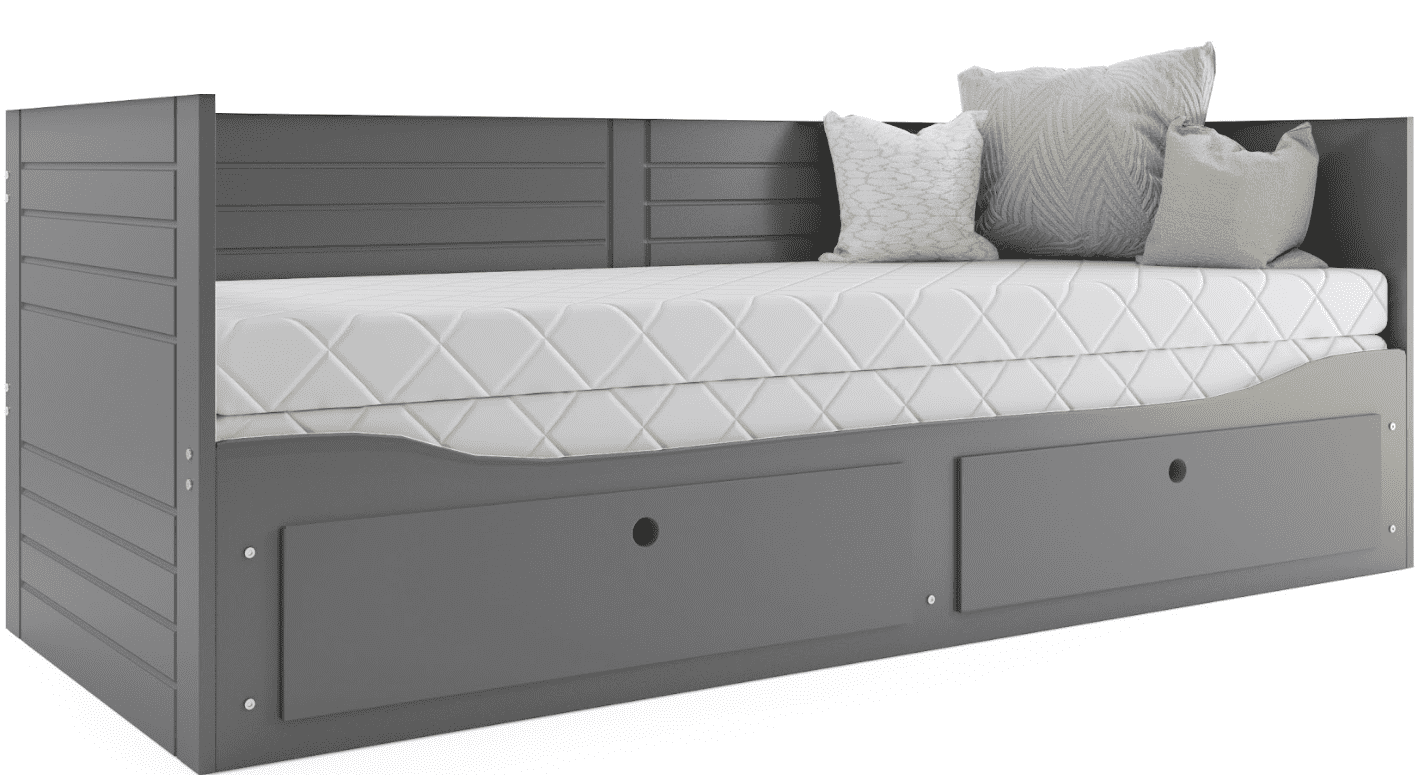 BMS Detská posteľ HERMES s matracom | sivá 80 x 200 cm Farba: Grafit