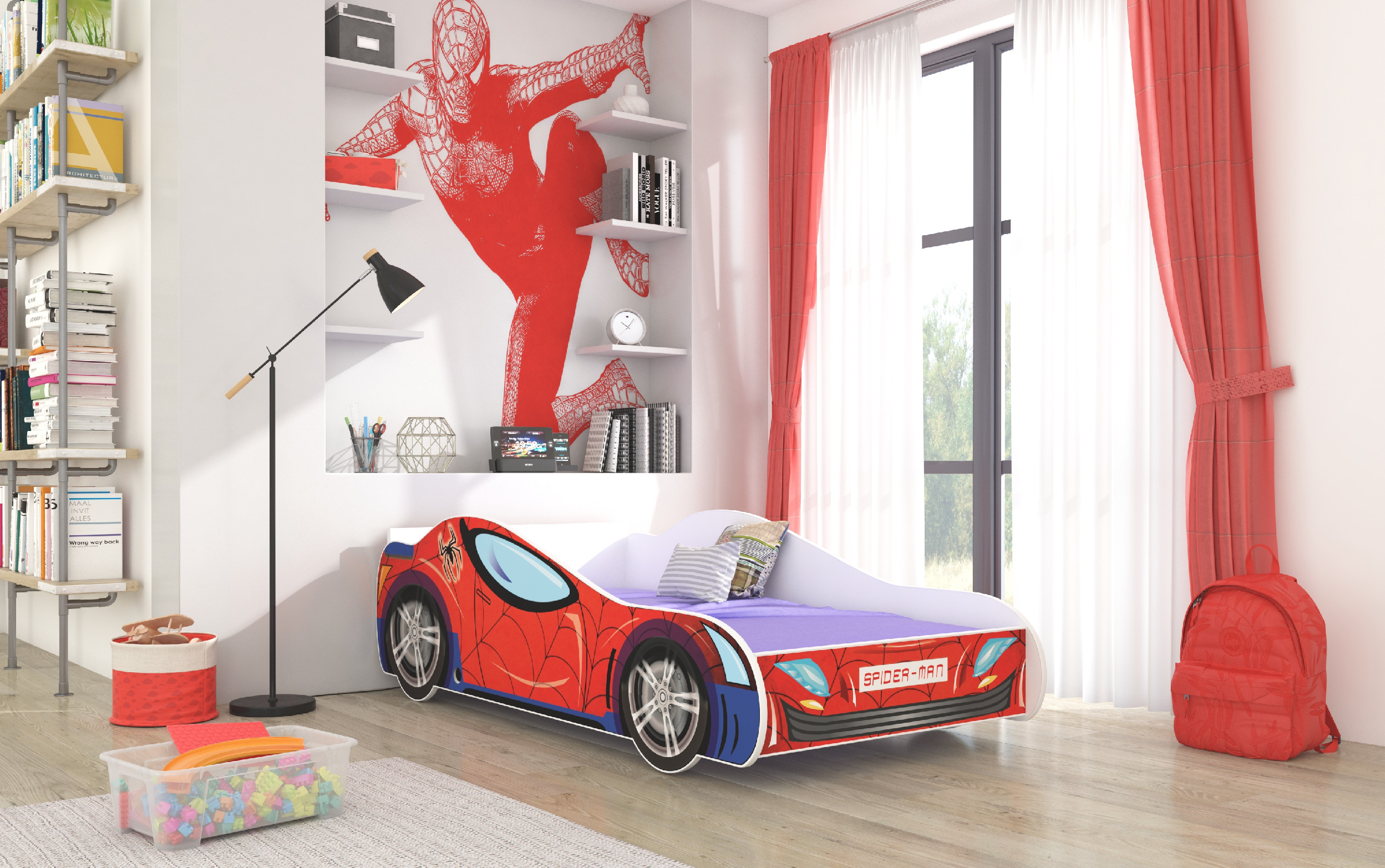 E-shop ArtAdrk Detská auto posteľ SPIDER Prevedenie: 70 x 140 cm