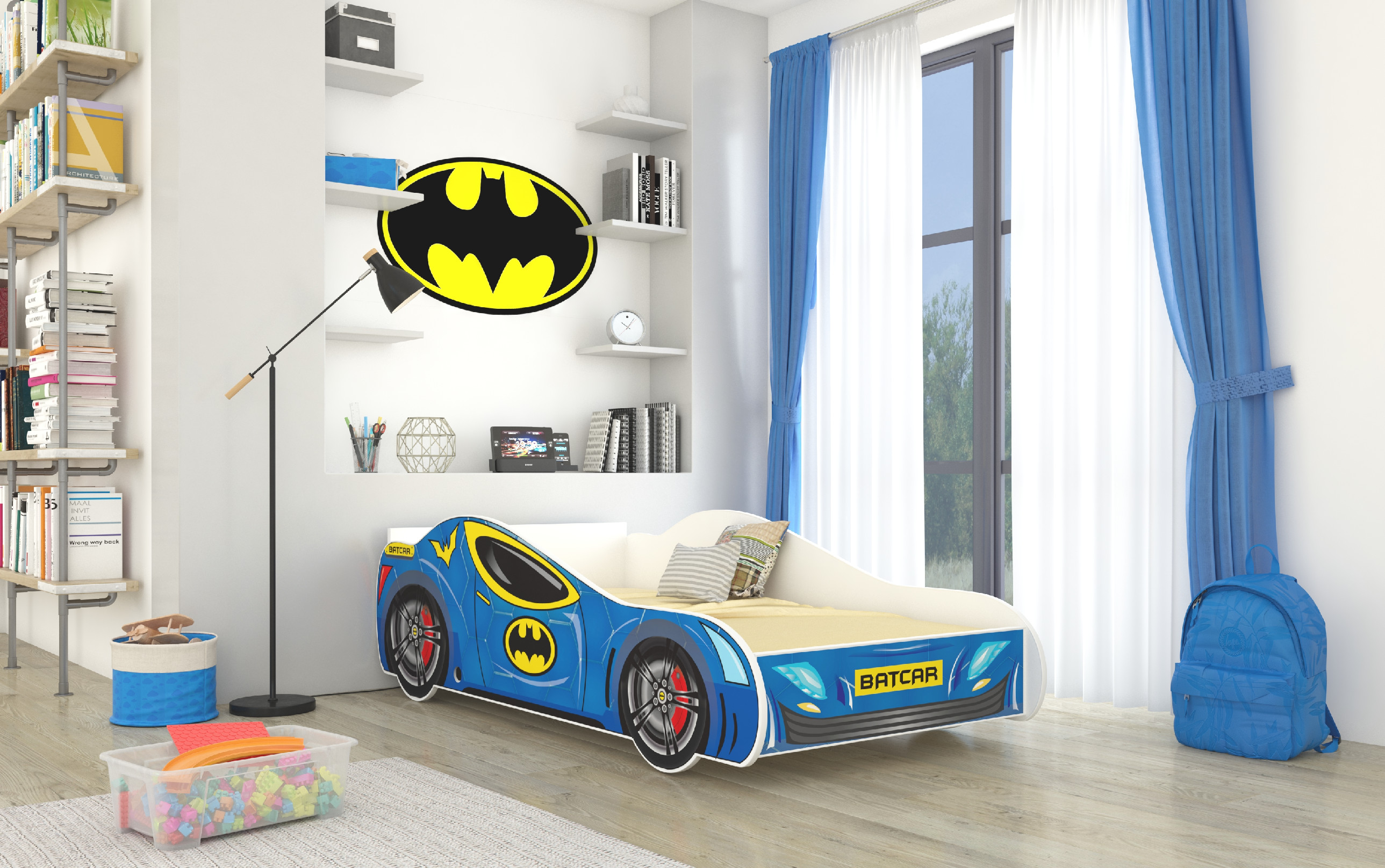 E-shop ArtAdrk Detská auto posteľ BATCAR Prevedenie: 70 x 140 cm
