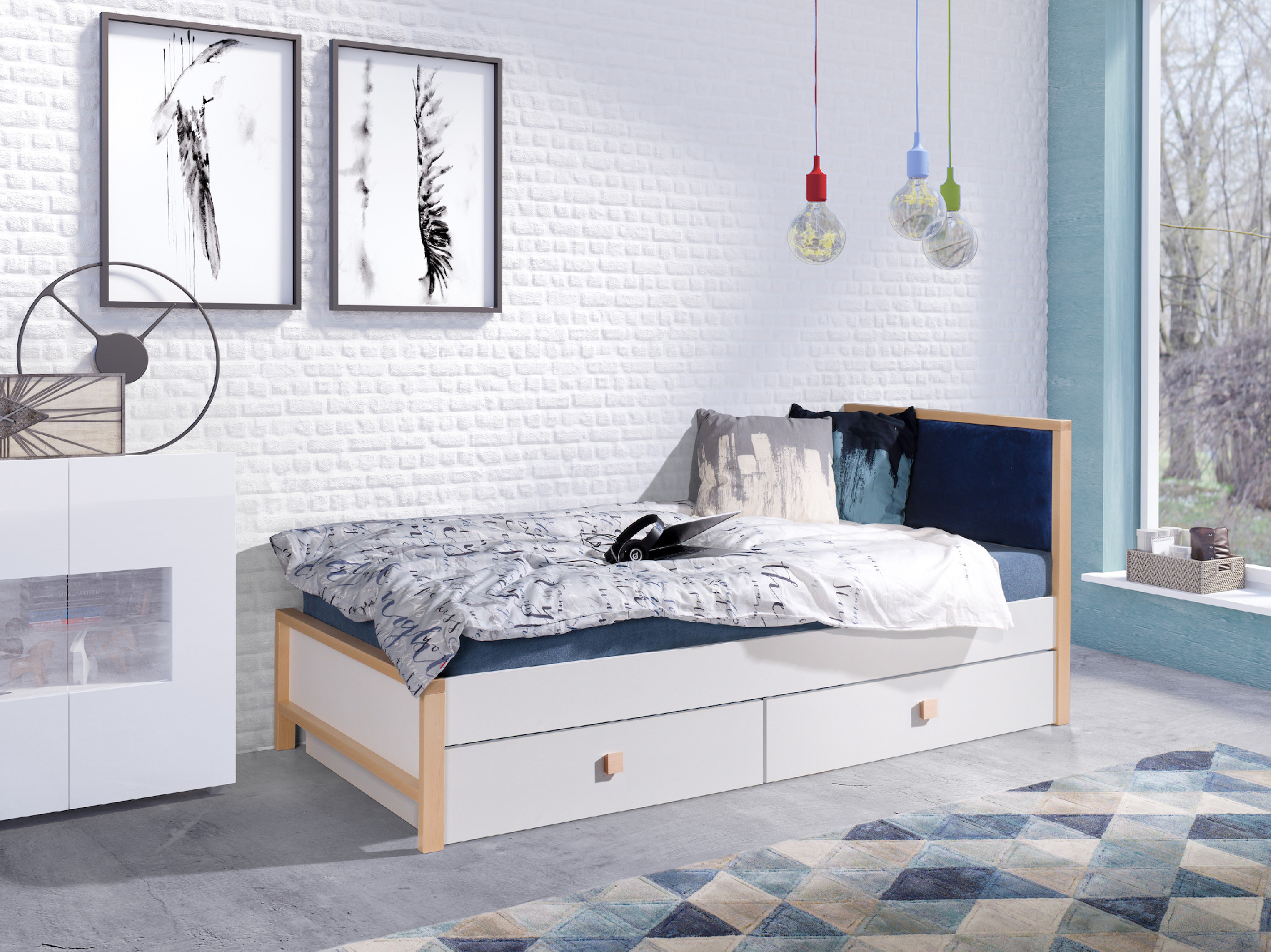 ArtBed Detská posteľ ZARA | 80 x 180 cm Farba: Modré čelo - Quartz 606