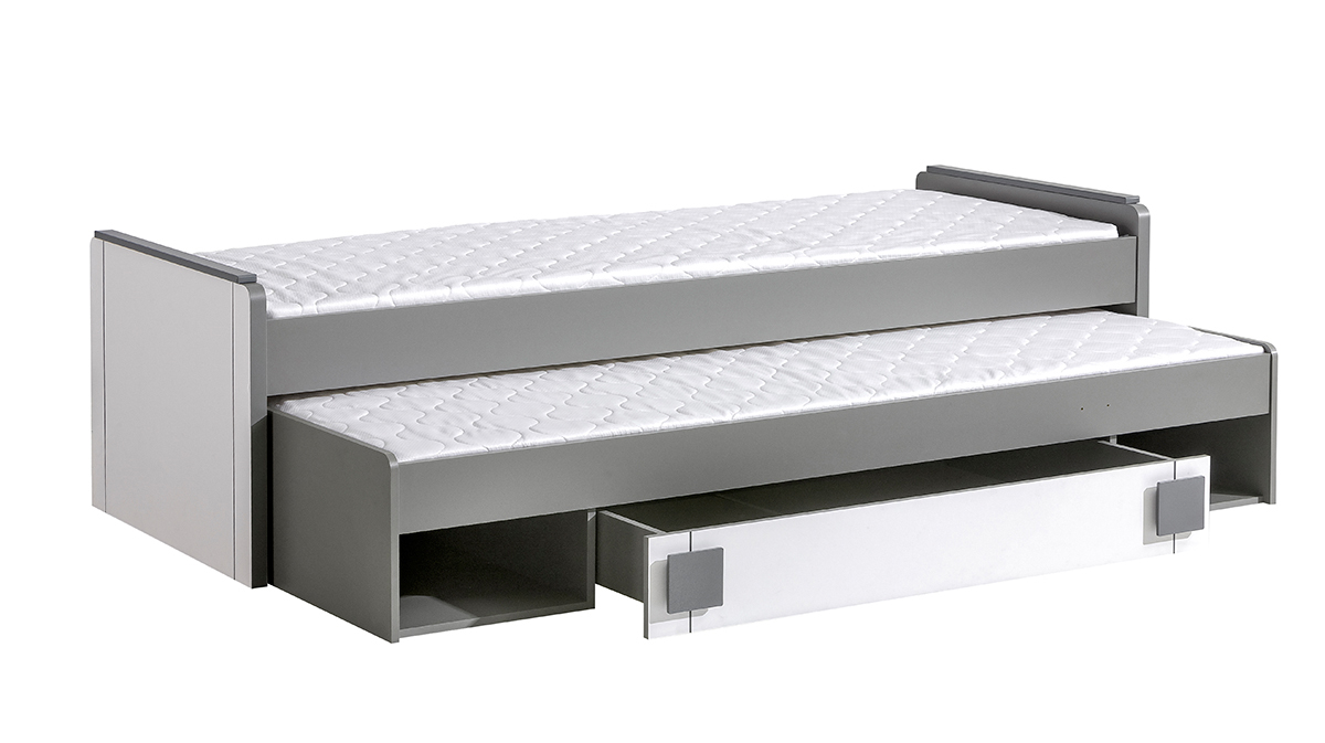 E-shop Dolmar Detská posteľ s prístelkou MIGU G16 Farba: antracit / biela