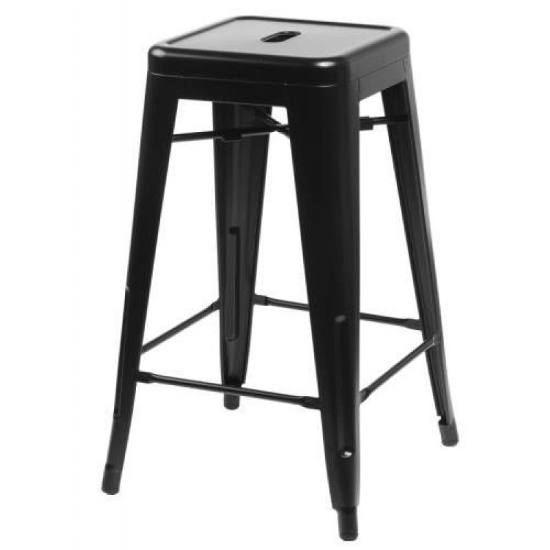 E-shop ArtD Barová stolička PARIS 75 cm inšpirovaná Tolix | čierna