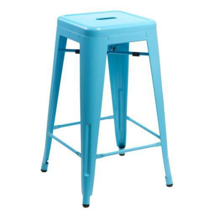 E-shop ArtD Barová stolička PARIS 75 cm inšpirovaná Tolix | modrá