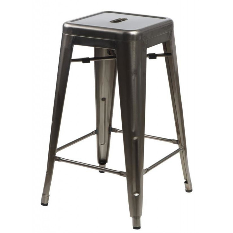E-shop ArtD Barová stolička PARIS 66 cm inšpirovaná Tolix | metalická