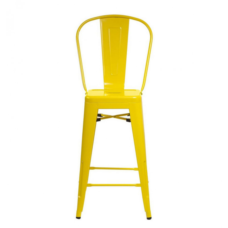 E-shop ArtD Barová stolička Paris Back inšpirovaná Tolix | žltá