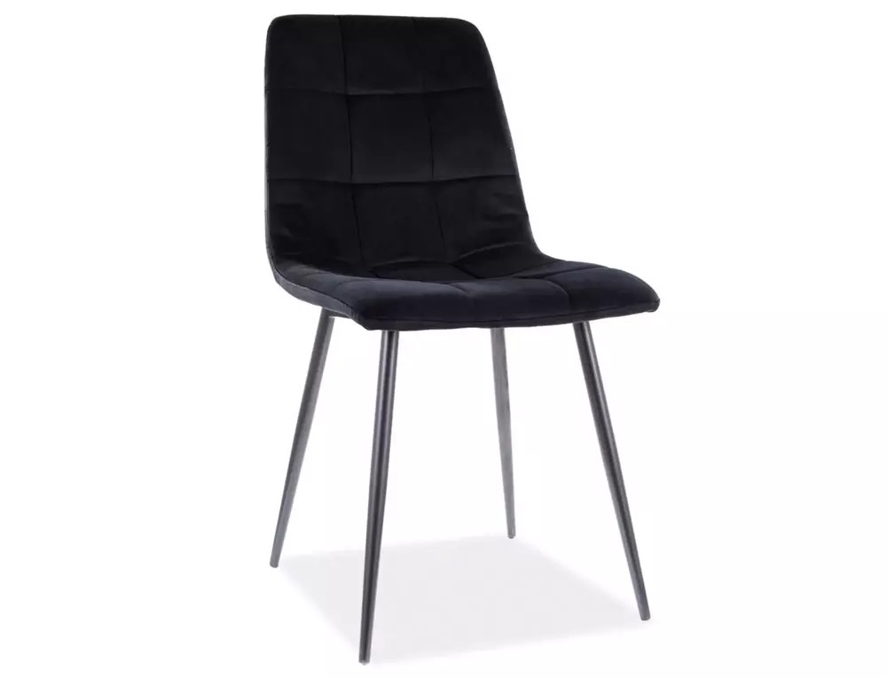 Signal Jedálenská stolička MILA VELVET Farba: Čierna / Bluvel 19