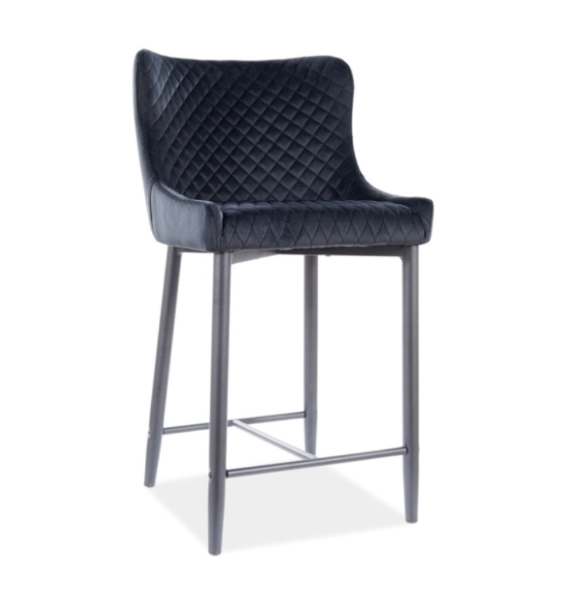 E-shop Signal Barová stolička COLIN B H-2 | Velvet Farba: Čierna / Bluvel 19