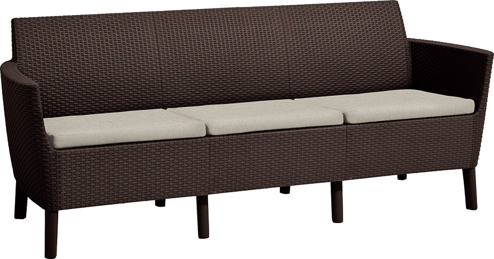 KETER Pohovka SALOMON 3 seater sofa | hnedá