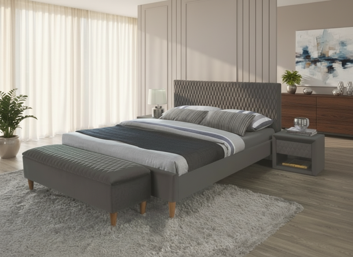 Signal Manželská posteľ AZURRO VELVET | sivá 160 x 200 cm