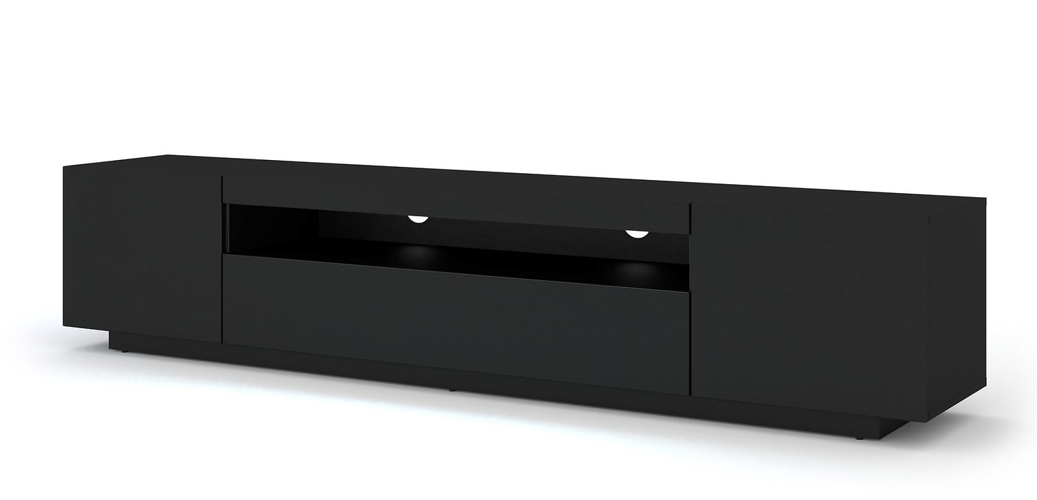 E-shop ARTBm TV stolík AURA 200 | čierny mat Variant: bez LED osvetlenia