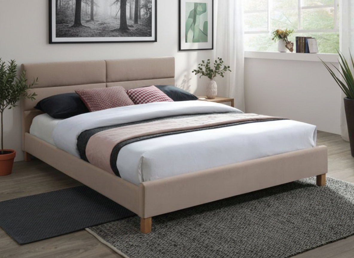 Signal Manželská posteľ SIERRA Velvet | 160 x 200 cm Farba: Béžová / Bluvel 28