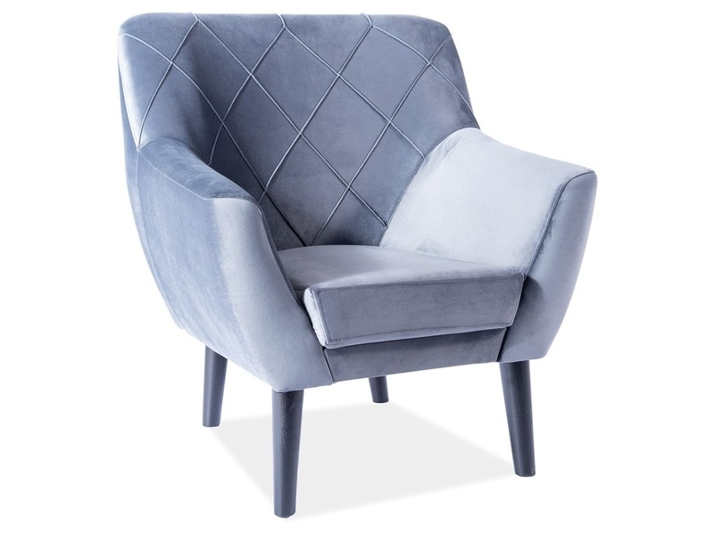 Signal Kreslo KIER 1  VELVET | wenge Farba: Sivá / Bluvel 14