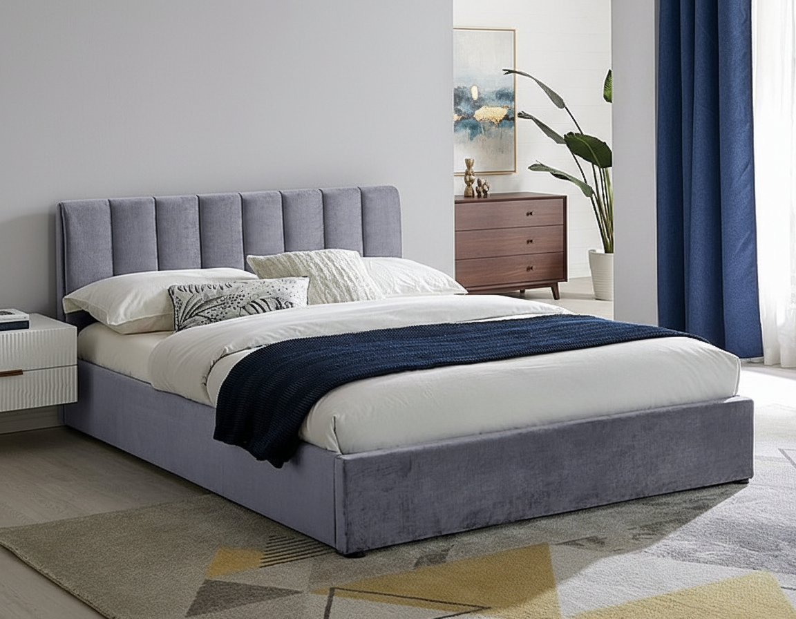 Signal Manželská posteľ MONTREAL VELVET 140 | sivá/tap.192