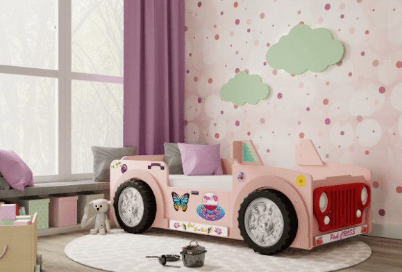 Artplast Detská posteľ JEEP | ružová 90 x 190 cm
