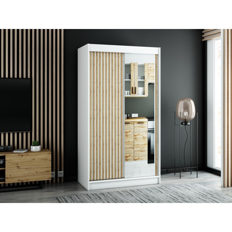 ArtAbiks Šatníková skriňa LAMELO 2 | 120 cm Farba: Biela
