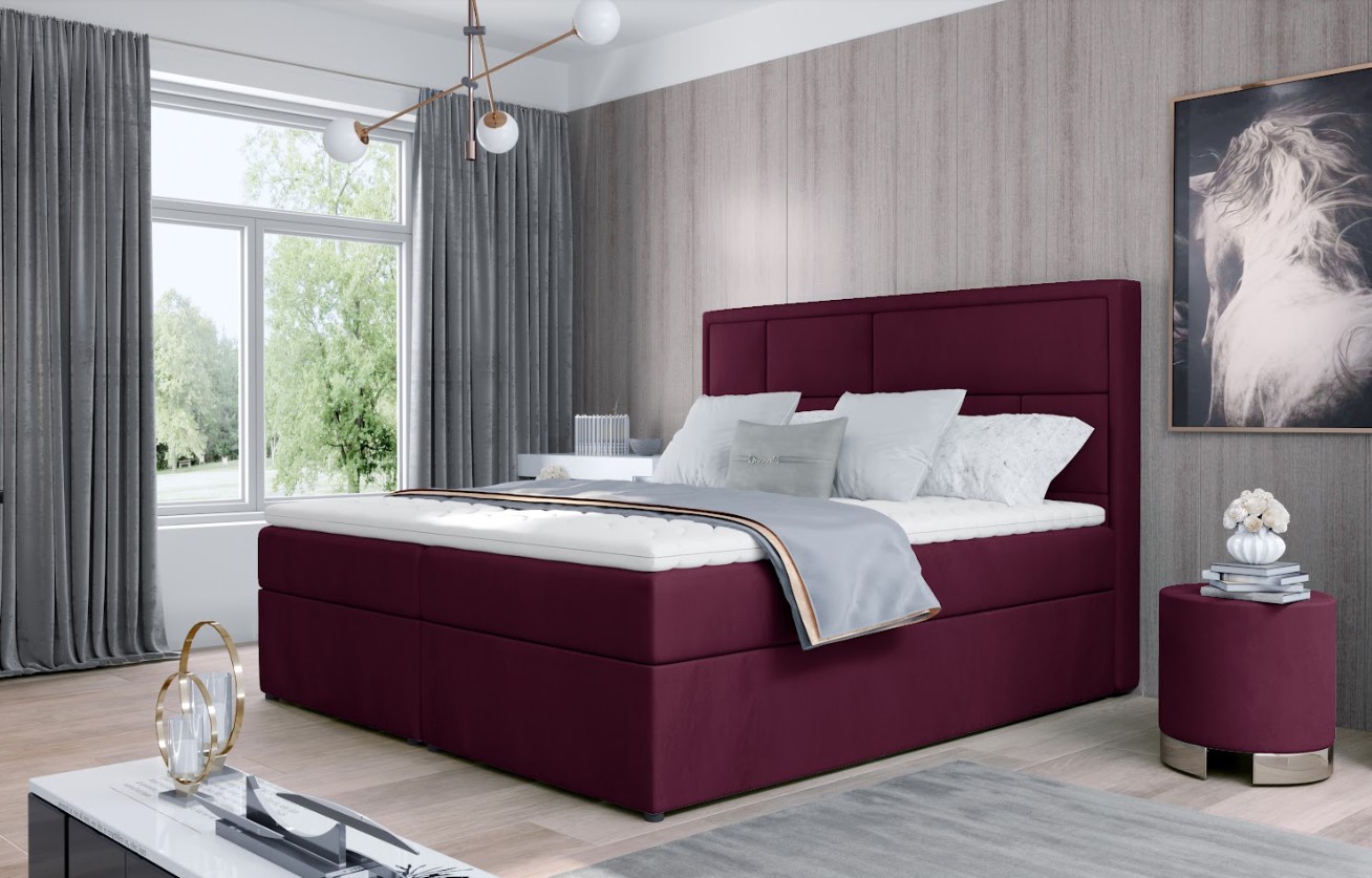 ArtElta Manželská posteľ MERON Boxspring | 160 x 200 cm Farba: Mat Velvet 68