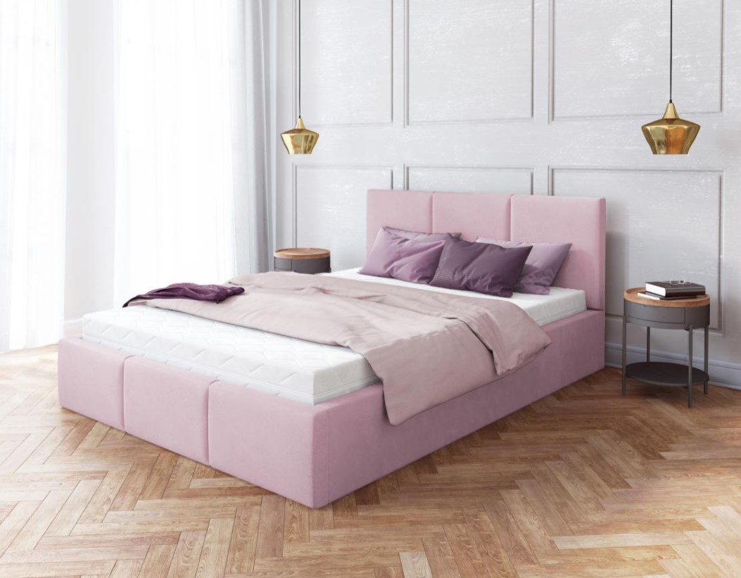 E-shop FDM Čalúnená manželská posteľ FRESIA | 160 x 200 cm Farba: Ružová