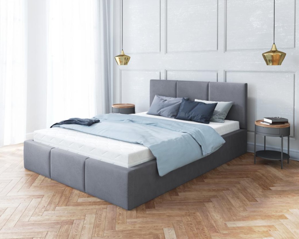 E-shop FDM Čalúnená manželská posteľ FRESIA | 160 x 200 cm Farba: Sivá