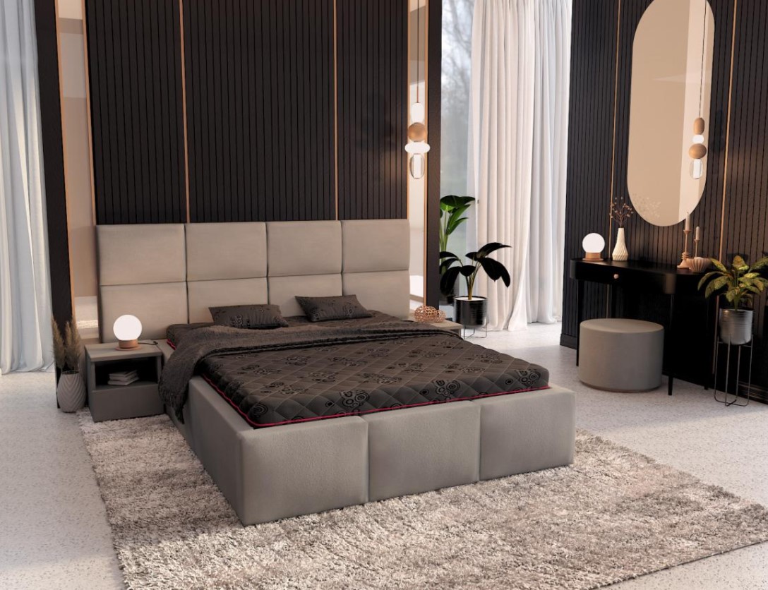E-shop FDM Čalúnená manželská posteľ DENVER | 160 x 200 cm