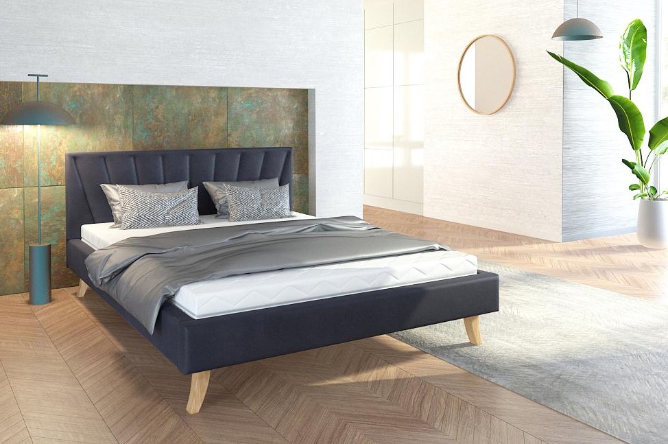 E-shop FDM Čalúnená manželská posteľ HEAVEN | 140 x 200 cm Farba: Čierna