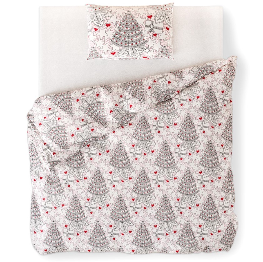 ArtFlhf Vianočné obliečky na jednolôžko MERRY