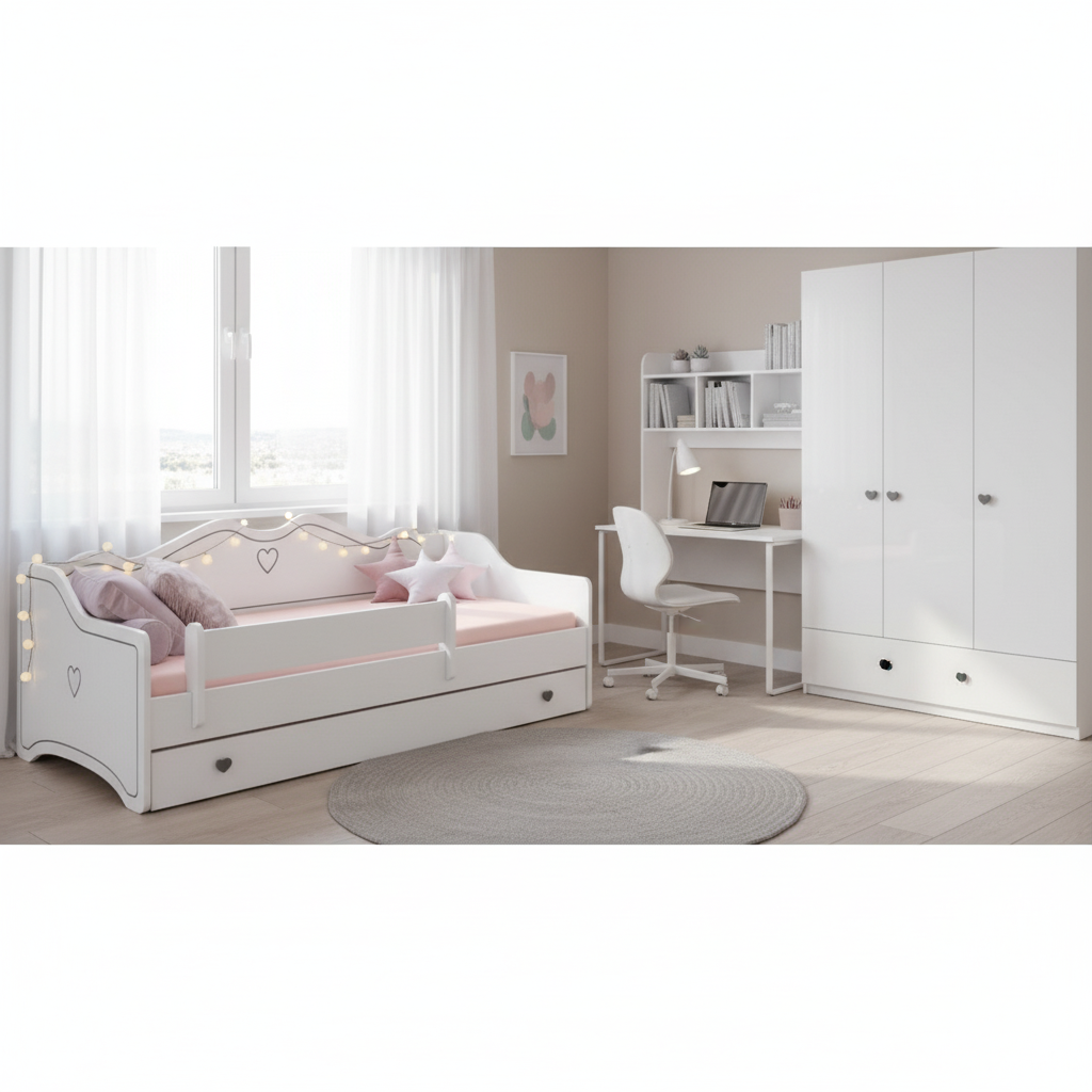 ArtAdrk Detská posteľ EMKA | biela/sivá 80 x 160 cm