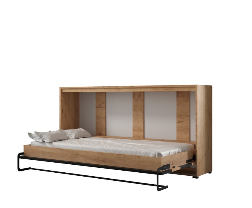 ArtAbiks Sklápacia posteľ CASE LOFT BLACK | horizontálna 90 x 200 cm