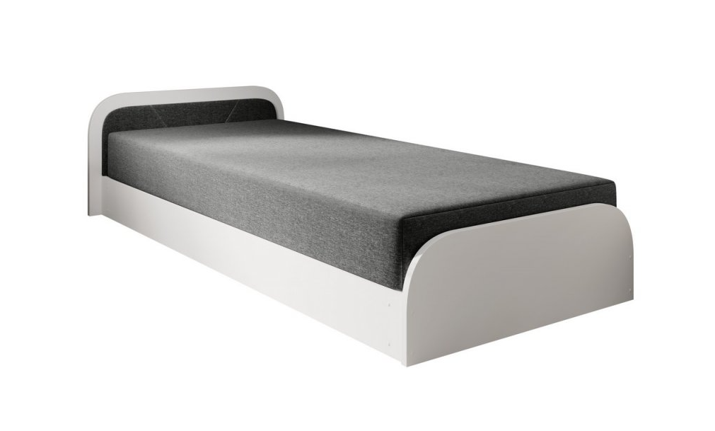E-shop ArtElta Jednolôžková posteľ PARYS biela | 80 x 190 cm Farba: Ľavá / Sawana 21