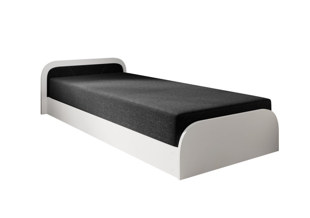 E-shop ArtElta Jednolôžková posteľ PARYS biela | 80 x 190 cm Farba: Ľavá / Sawana 14