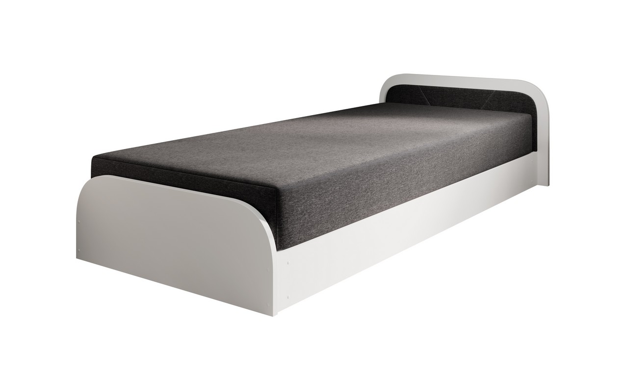 E-shop ArtElta Jednolôžková posteľ PARYS biela | 80 x 190 cm Farba: Pravá / Sawana 05